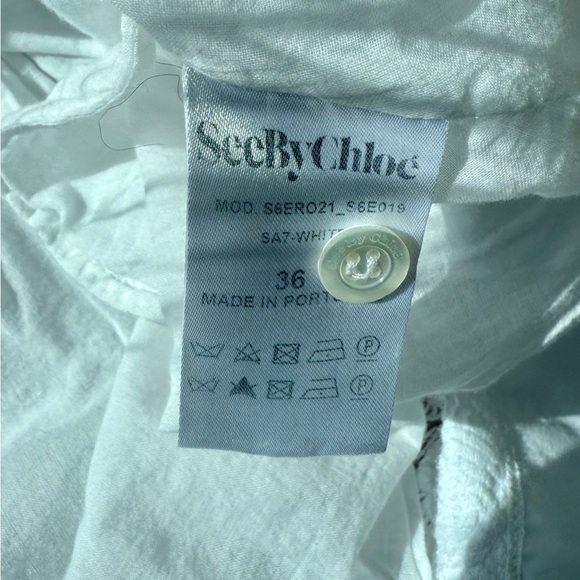 See by Chloe Poplin Dress | White Lace Size: 36 or Small - Picture 5 of 5